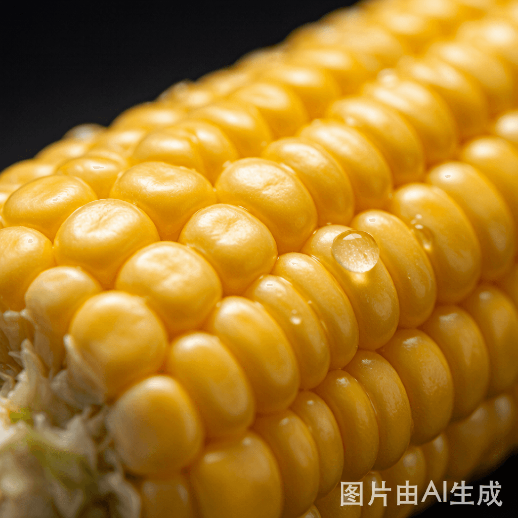 籽粒饱满的鲜食玉米果穗特写